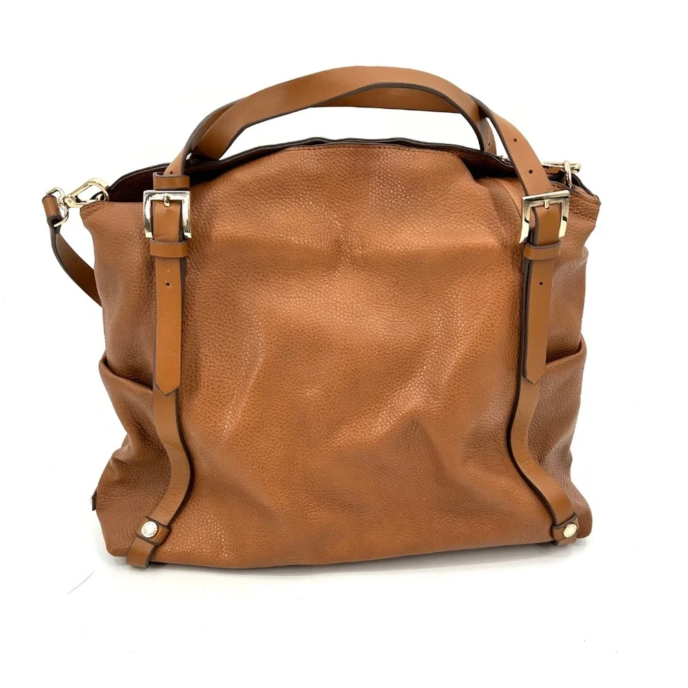 STEVE MADDEN Camel Brown Faux Leather Shoulder Cross Body Large Hobo Tote Purse